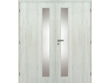Interiérové dveře MASONITE laminované 160 cm VERTIKA sklo dvoukřídlé