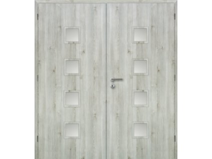 MASONITE dveře vnitřní 160 cm QUADRA sklo dvoukřídlé laminované