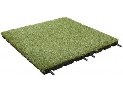 Gumová dlažba 50 x 50 x 2,5 cm s umělou trávou VIRGIN