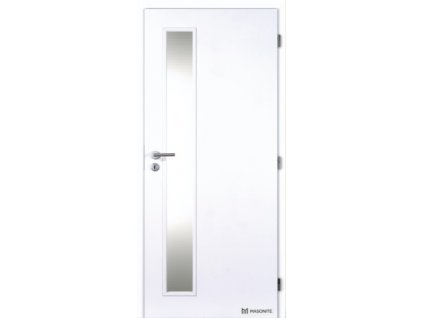 Bílé jednokřídlé lakované dveře CLARA VERTIKA prosklené DTD DOORNITE