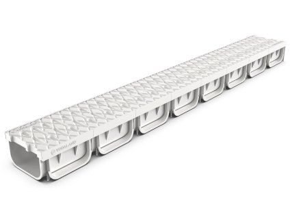 odvodnovaci plastovy zlab vodaland easy a15 bazenovy s plastovou mrizi 1000 x 125 x 70 mm bily