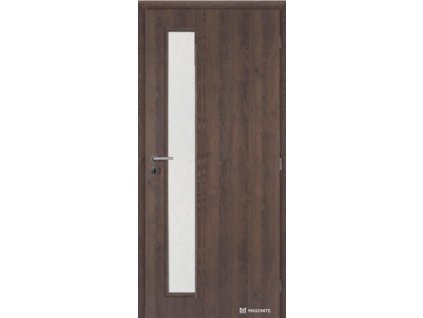 Dveře interiérové levé VERTIKA dub kubánský sklo 60 cm CPL laminát Deluxe WC klíč DOORNITE