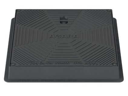 poklop pojezdovy agara b125 litinovy s ramem 680 x 680 mm cerny