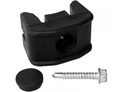 60423 prichytka plotoveho panelu pilofor pro sloupek ideal plastova se sroubem 48 mm cerna