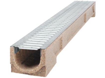 odvodnovaci polymerbetonovy zlab bielbet a15 pozinkovana mriz 1000 x 125 x 100 mm