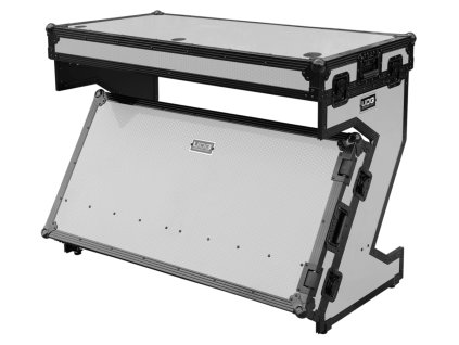 Ultimate Flight Case Portable Z-Style DJ Table White Plus (Wheels)