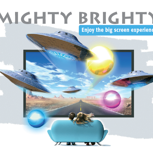 Mighty Brighty - ideální plocha na promítání bez použití plátna