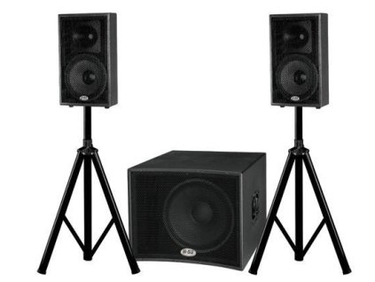 Ozvučení - 2×400W velké ozvučení + stativy + zesilovač pronájem