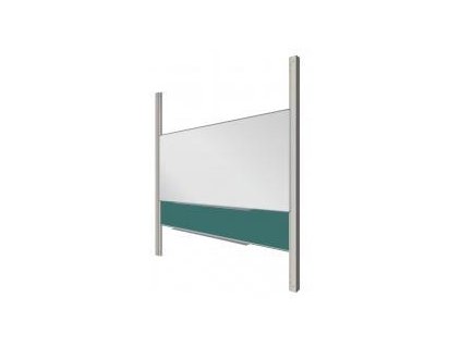 ekoTAB keramické tabule (zelená, bílá) + Pylon AL dvojitý + odkládací polička 180 cm (plast)