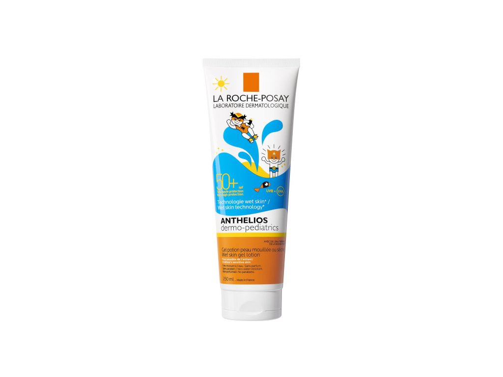 LA ROCHE-POSAY Anthelios Dermo-Pediatrics Wet Skin Opalovací gelové mléko pro citlivou pokožku dětí SPF 50+ 250 ml