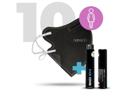 10 x Český bezpečný nano respirátor FFP2 dámský černý
