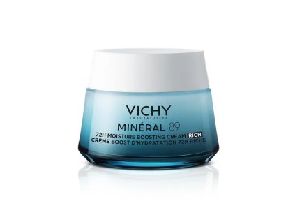 VICHY Minéral 89 72-hodinový krém pro zvýšení hydratace, bohatá textura, VITAMÍN B3 & E + SKVALEN, KYSELINA HYALURONOVÁ