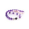 Náramek z minerálů a drahokamů směs Wellness a drahokamy, ametyst, růženín, křišťál