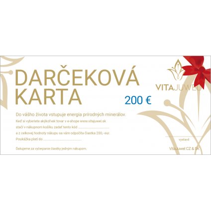 vitajuwel darcekova karta 200 euro