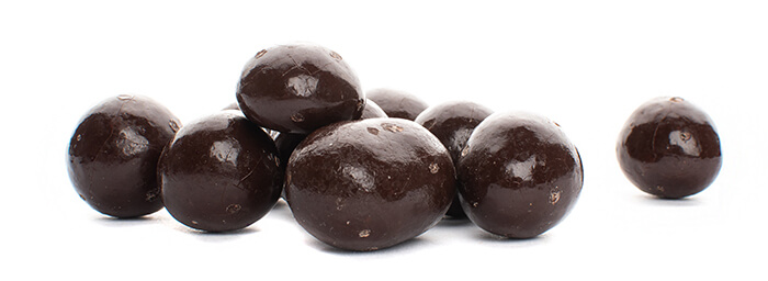 Lískové ořechy v hořké čokoládě - čelně