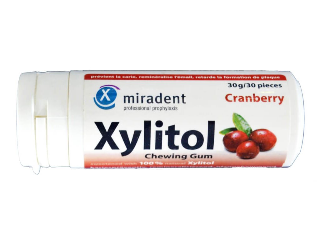 Shop Miradent Xylitol Oral Care Chewing Gum 30 Pieces Fresh Fruit