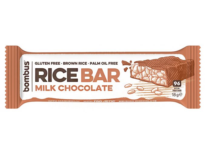 RICE BAR mléčná čokoláda 18 g