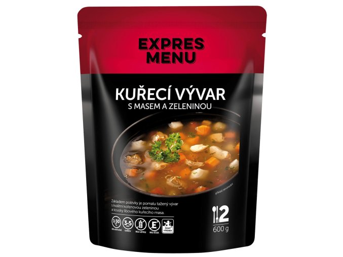 Kuřecí vývar s masem a zeleninou 600 g