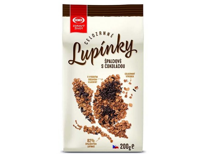 Celozrnné lupínky špaldové s čokoládou 200 g