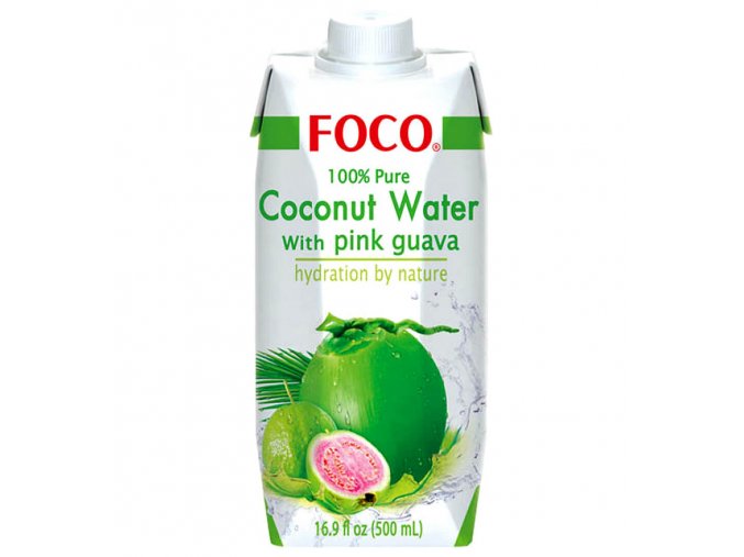 FOCO Kokosová voda s růžovou guavou 500 ml