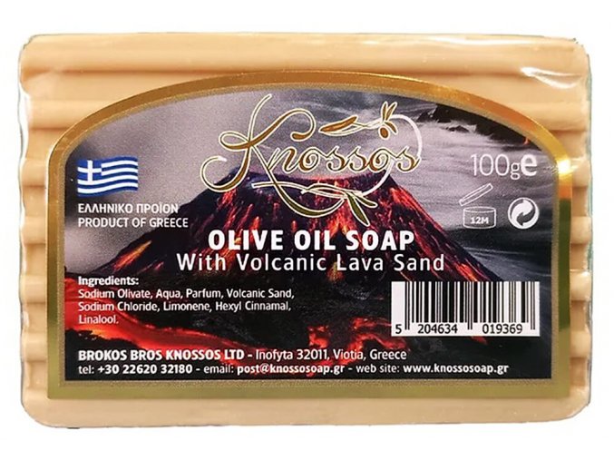 Knossos Přírodní olivové mýdlo s vulkanickým lávovým pískem 100 g