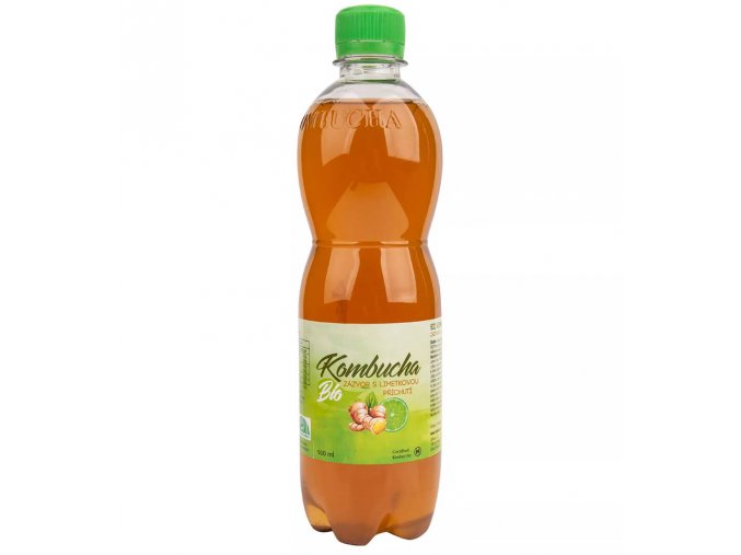 Kombucha zázvor s limetkou BIO 500 ml