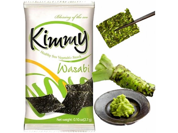 Kimmy křupavé plátky řasy Nori s wasabi 2,7 g