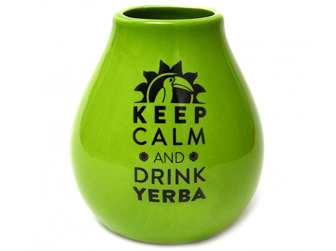 Kalabasa keramická zelená Keep Calm 350 ml