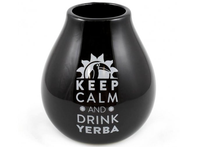 Kalabasa keramická černá Keep Calm 350 ml