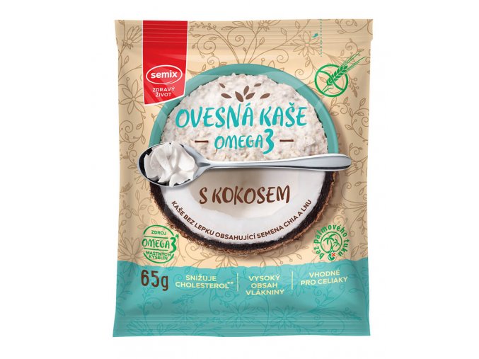 Ovesná kaše Omega3 s kokosem bez lepku 65g