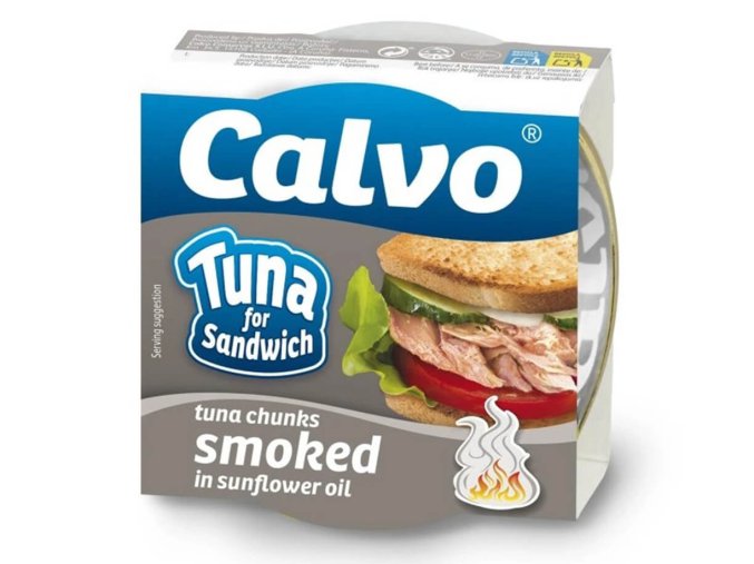 Calvo Uzený tuňák ve slunečnicovém oleji 142 g