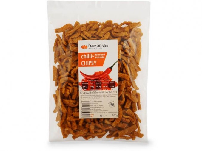 Chilli chipsy (chilli a konopné semínko) 100g