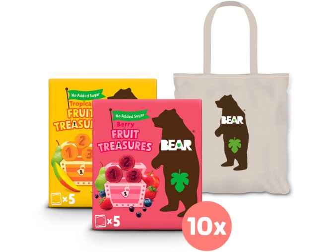 BEAR Fruit Treasures mix příchutí 10 kusů + taška ZDARMA