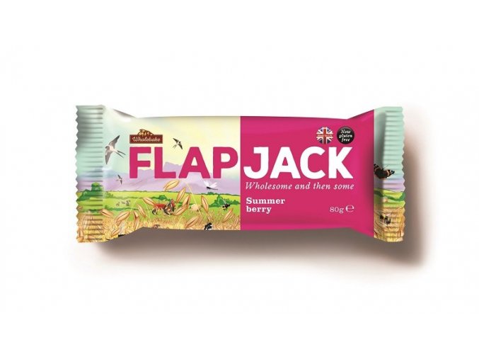 Flapjack Wholebake ovesný malina jahoda 80g