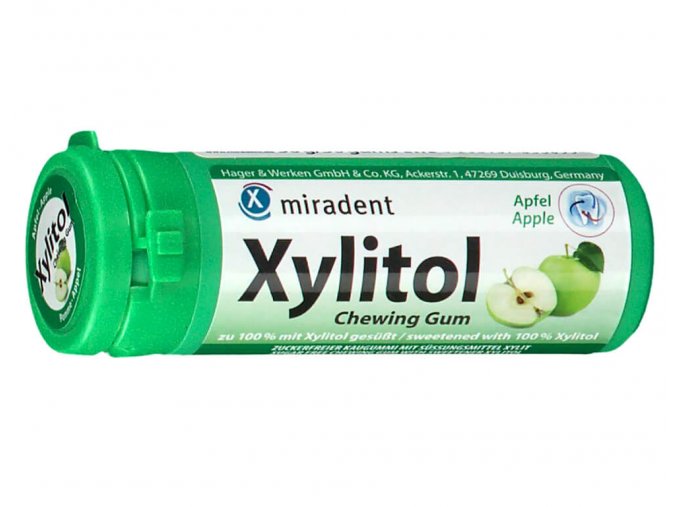 Miradent Xylitol žvýkačky pro děti Jablko 30 ks