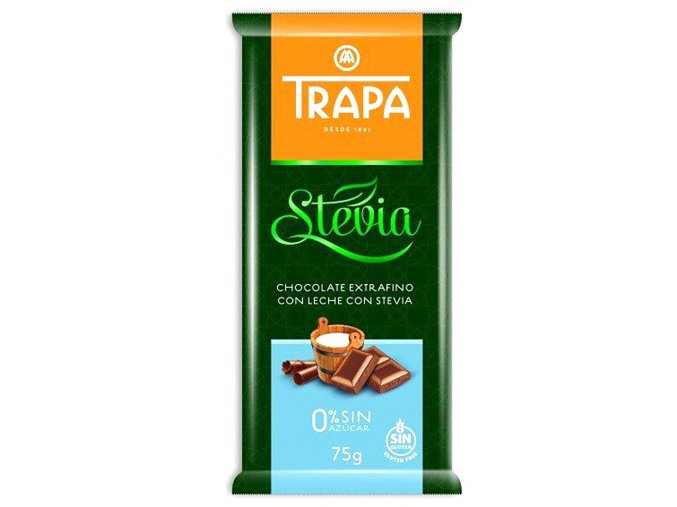 TRAPA Mléčná čokoláda se stévií 75g