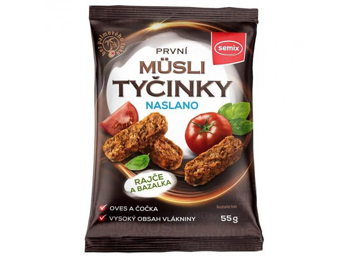 Müsli tyčinky naslano rajče a bazalka 55g