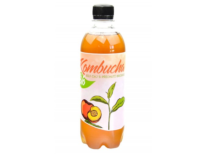 Kombucha bílý čaj s příchutí broskve BIO 500 ml