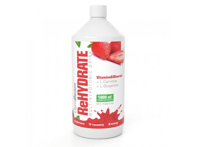 GymBeam Iontový nápoj ReHydrate jahoda 1000 ml