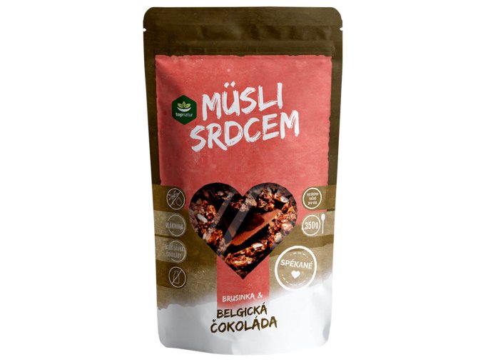 Topnatur Müsli Belgická čokoláda & Brusinky 350 g