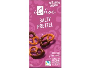 iChoc Veganská čokoláda slaný preclík BIO 80 g 1