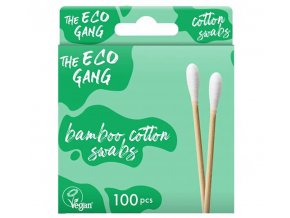 The ECO GANG Bambusové vatové tyčinky zelené 100 ks