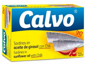 Calvo Sardinky ve slunečnicovém oleji s chilli 120 g