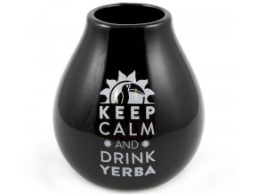 Kalabasa keramická černá Keep Calm 350 ml