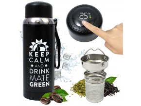 Mate Green Termoska na čaj, kávu a Yerba Mate černá 800 ml