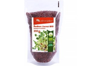 Zdravý den Ředkev černá BIO semena na klíčení 200 g