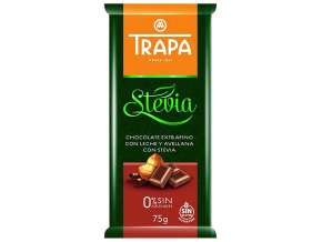 TRAPA Mléčná čokoláda se stévií a lískovými ořechy 75g