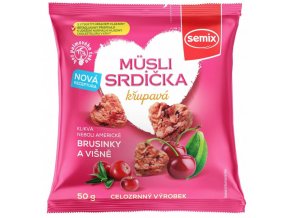 Müsli srdíčka s klikvou a višněmi 50g