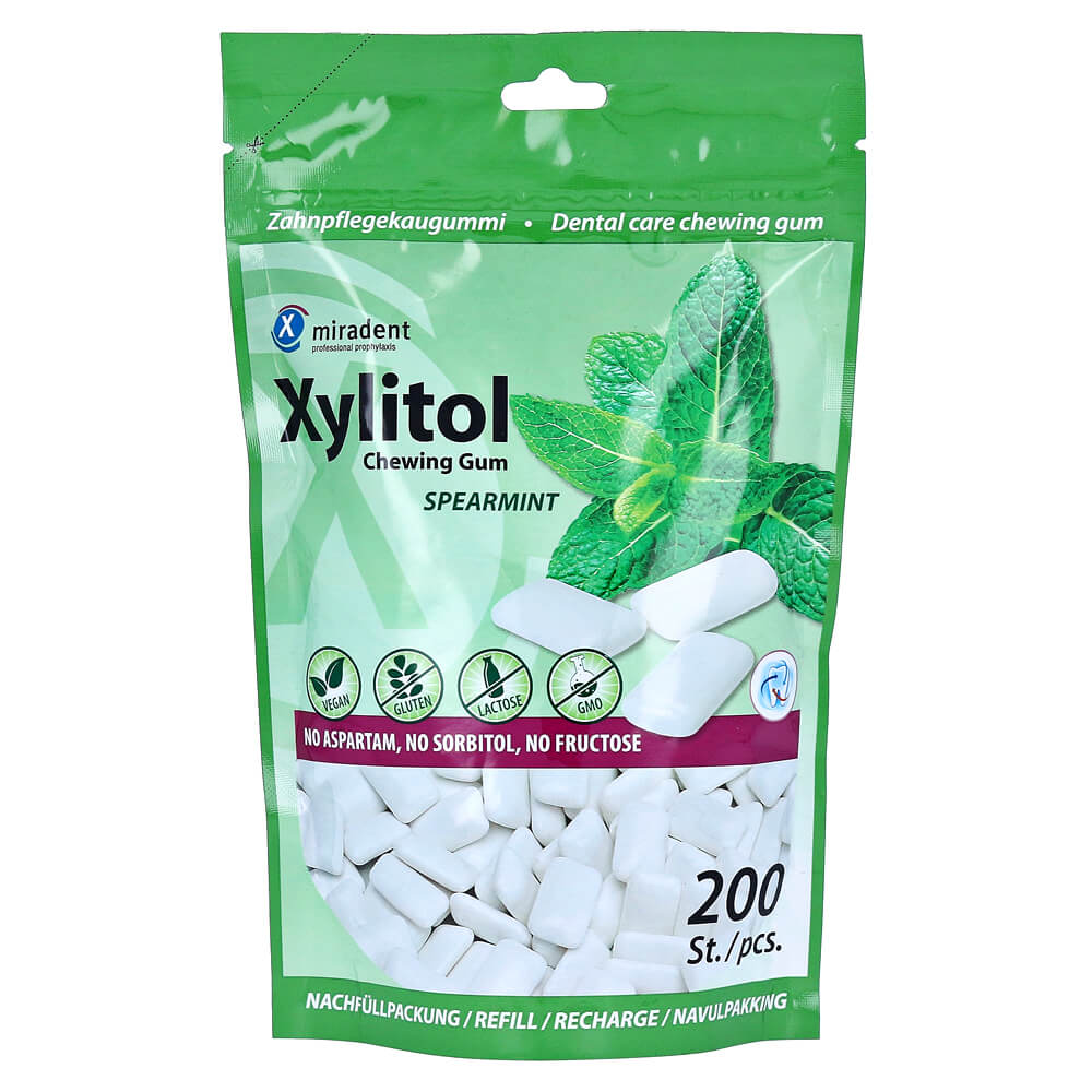 Miradent Xylitol žvýkačky SPEARMINT 200 ks