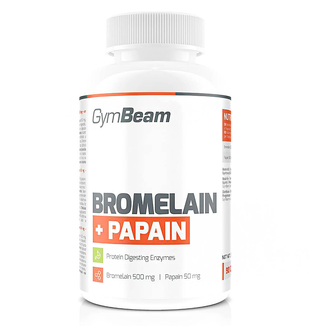 GymBeam Bromelain Papain 90 kapslí